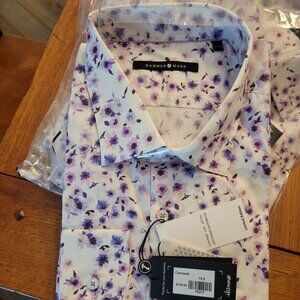 NWT HAMMER MADE Limited Edition Purple Floral Men's Fitted Shirt
